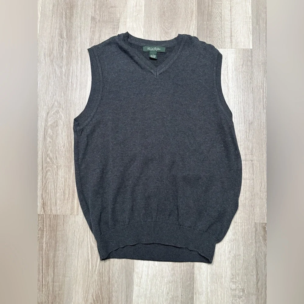 Brooks Brothers Charcoal V-Neck Sweater Vest